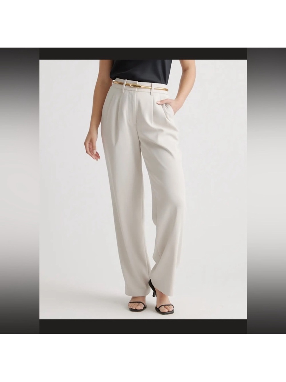 Quince Stretch Crepe Pleated
Wide Leg Pants in Sand
